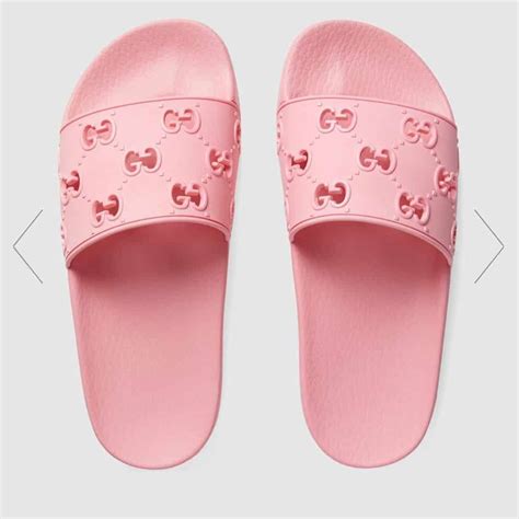 gucci flip flops red bubble|pink Gucci slides rubber.